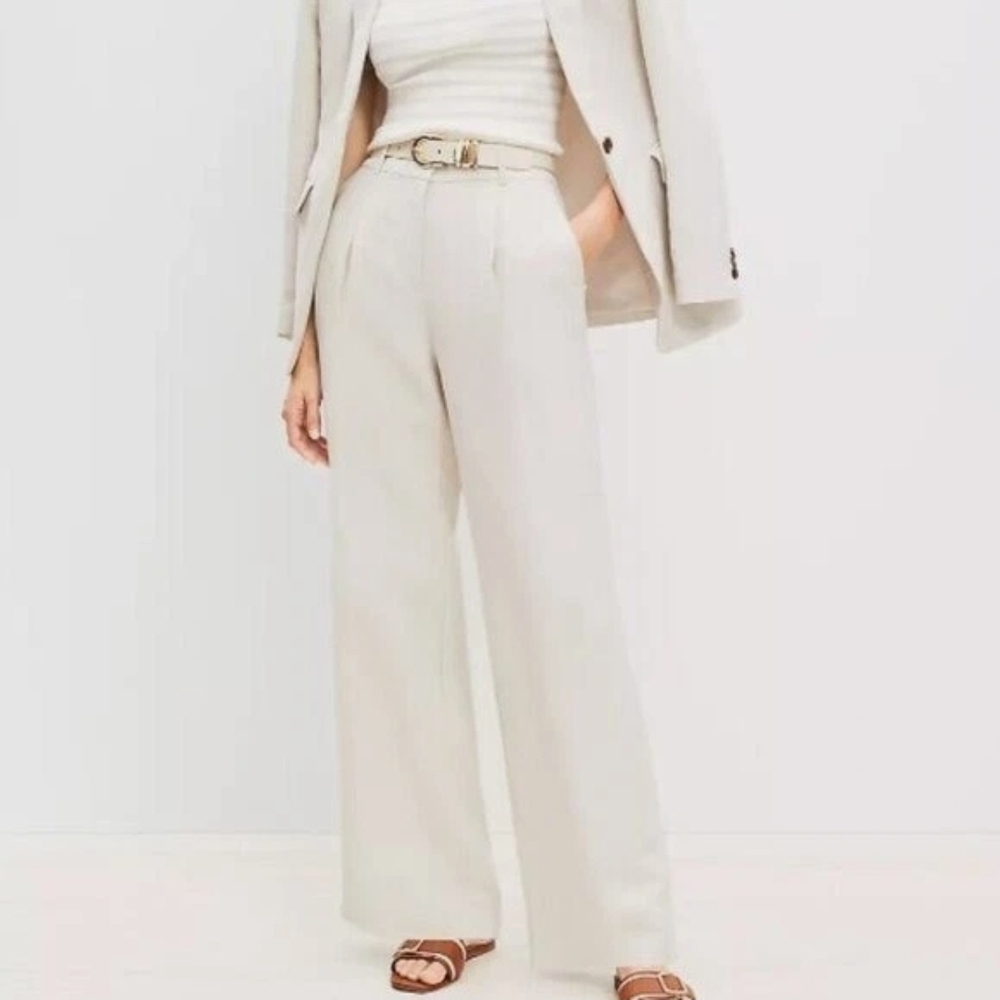 LOFT Peyton Trouser Pants In Linen Blend